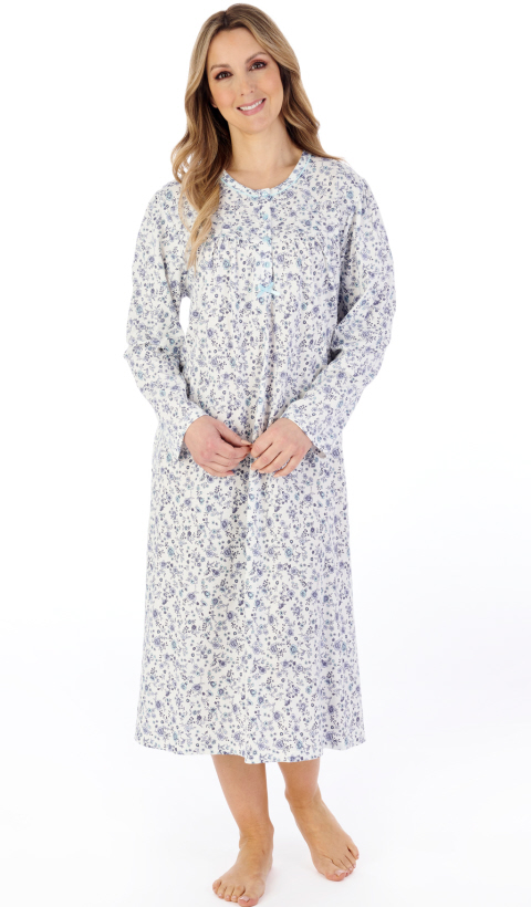 Slenderella Ditsy Floral Long Sleeve Night Dress